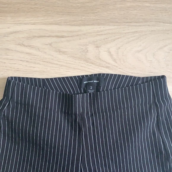 Who What Wear Pinstriped Black Tight Pants - Picture 5 of 9